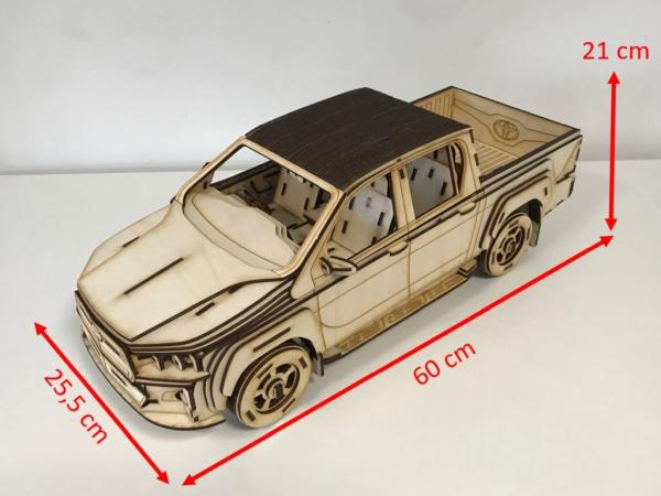 Toyota Hilux 3D large laser cut woodmodel - dimension